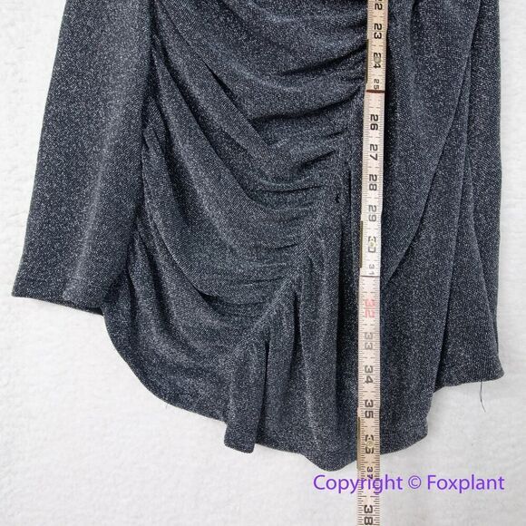 New!  Free People Malia‎ dress One Shoulder Metallic Mini Cocktail Women size XL - Picture 7 of 13